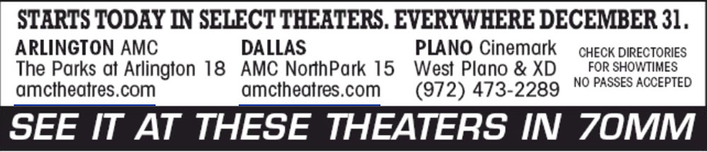 HATEFUL EIGHT CINEMAS_DallasMorningNews_25DEC2015